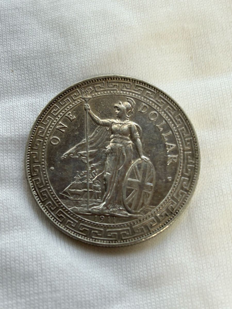 1円〜 中国銀貨 イギリス領 香港 壹圓銀幣 1ドル銀貨 1911年 1円〜 中国銀貨 イギリス領 香港 壹圓銀幣 1ドル銀貨 1911年