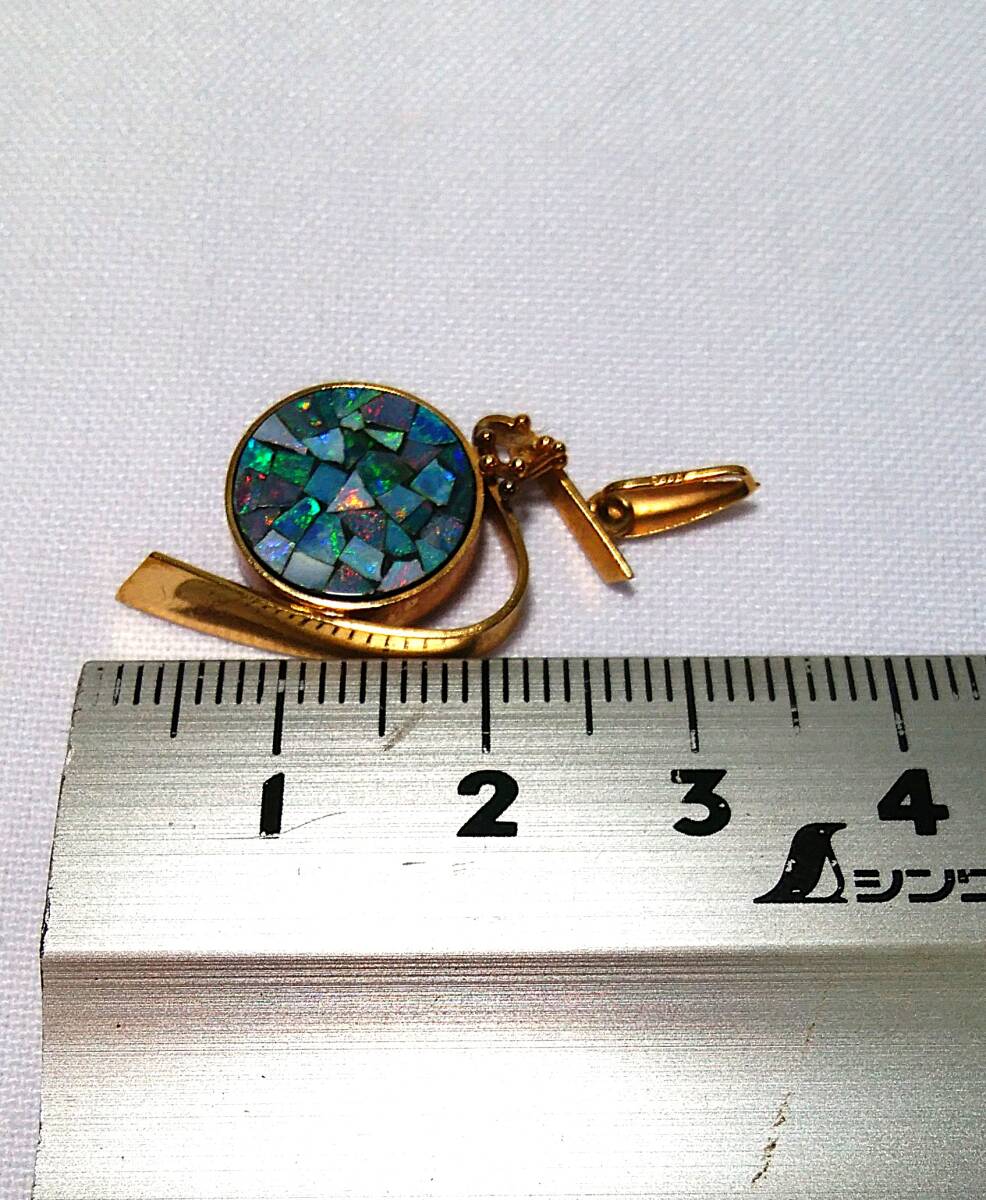 ☆U5 モザイクオパール ペンダントトップ K18 18金 ペンダント ☆U5 モザイクオパール ペンダントトップ K18 18金 ペンダント