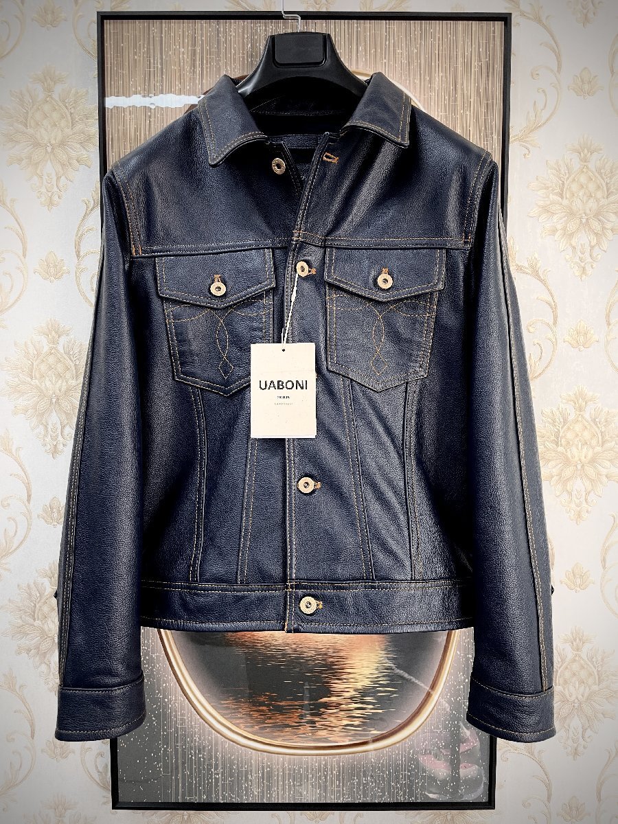 最上級EU製&定価19万◇UABONI*Paris*ユアボニ*レザージャケット 最上級EU製&定価19万◇UABONI*Paris*ユアボニ*レザージャケット