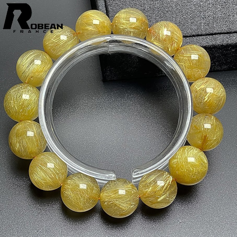 上品 EU製☆ROBEAN・極!極満針ルチルクォーツ☆ブレスレット