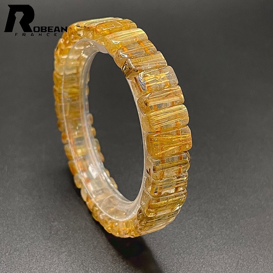 夢色 EU製 定価13万円☆ROBEAN・タイチンルチルバングル☆黄金針