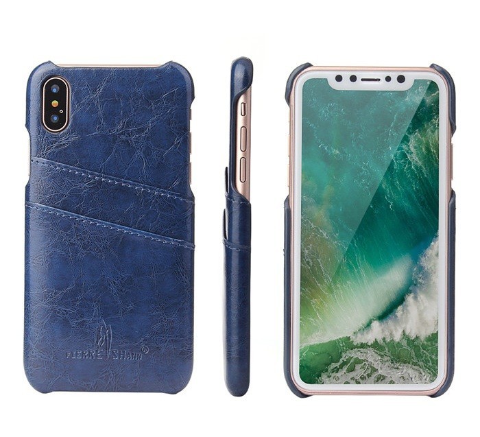 iphone XS レザーケース アイフォン x ケース iphone x/xs ケース カード収納 ブルー_画像1