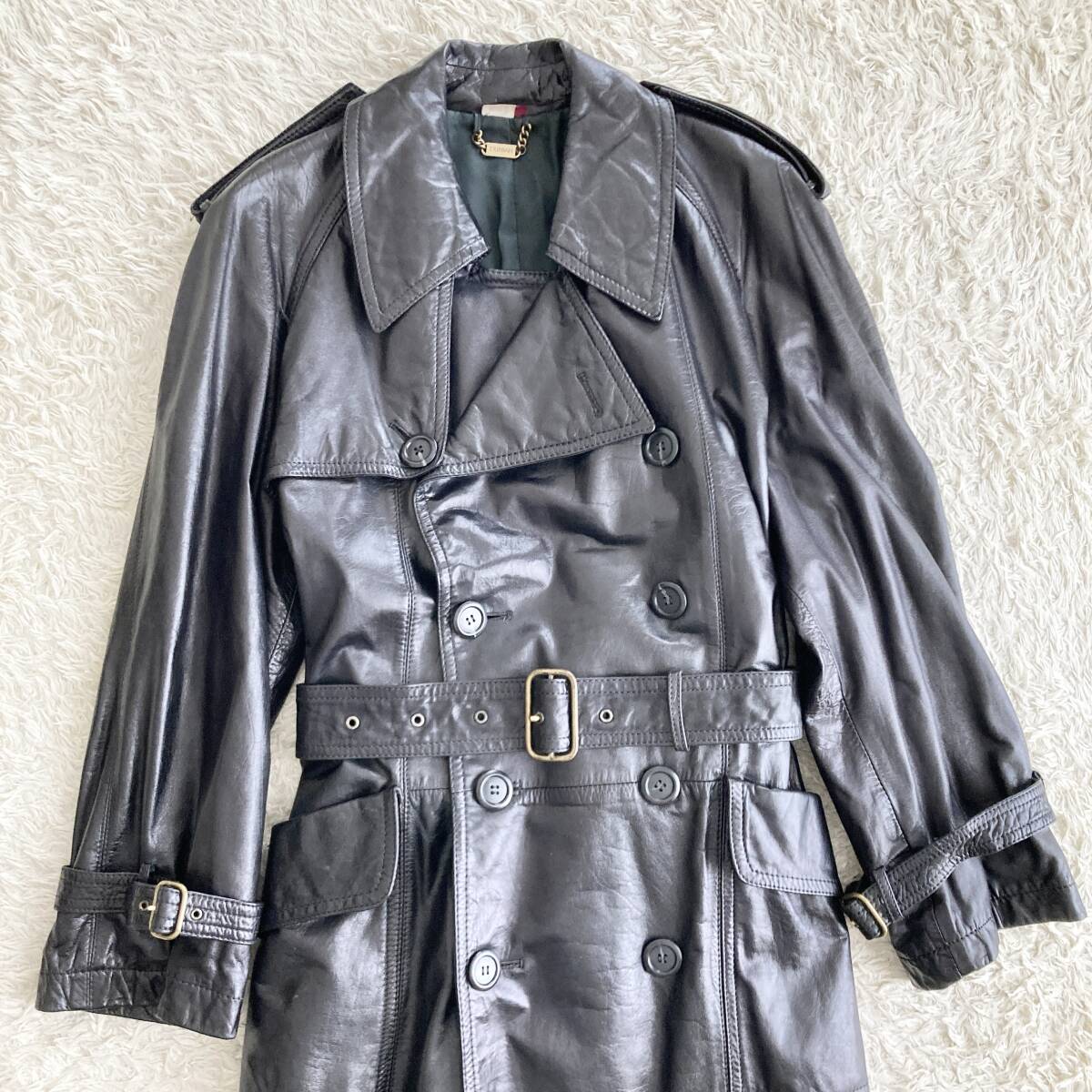 レア 美品】DURBAN ダーバン L オールレザー トレンチコート レア 美品】DURBAN ダーバン L オールレザー トレンチコート