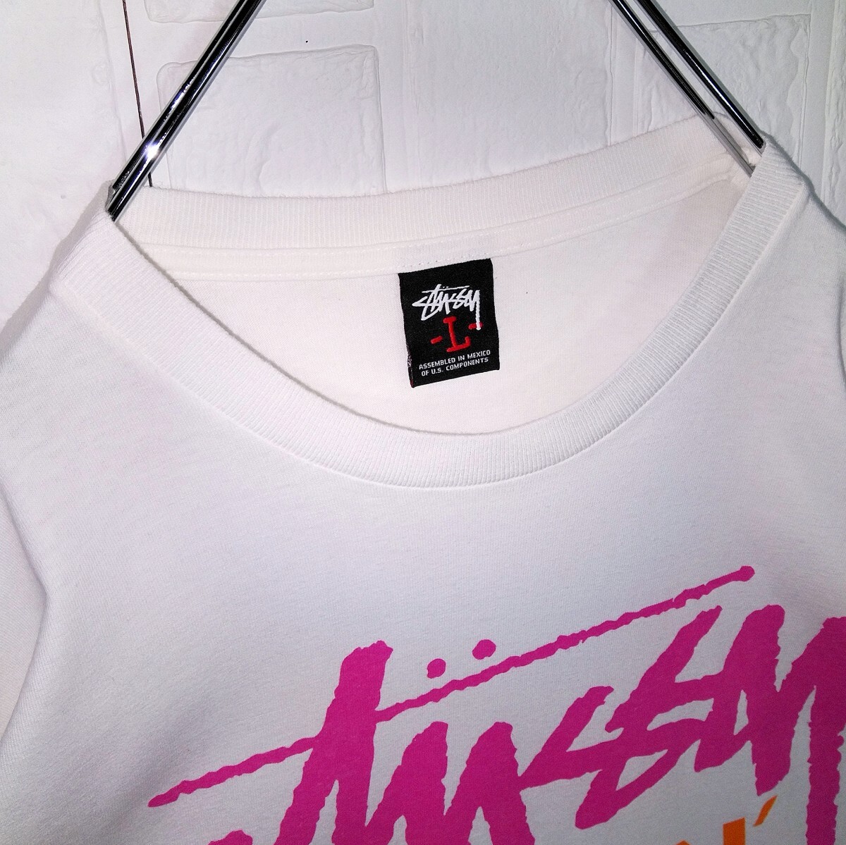 《STUSSY/ステューシー》00s ロゴ　グラフィック　Tシャツ　半袖　白