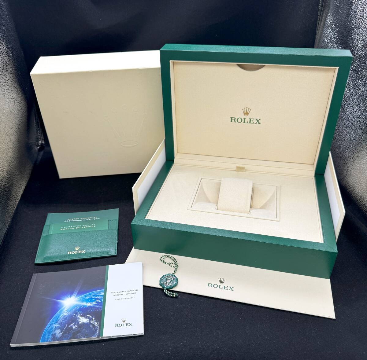 【ロレックス 箱】 「ROLEX」 ベージュ 空箱 XL 腕時計 タグ パスケース 冊子 BOX9