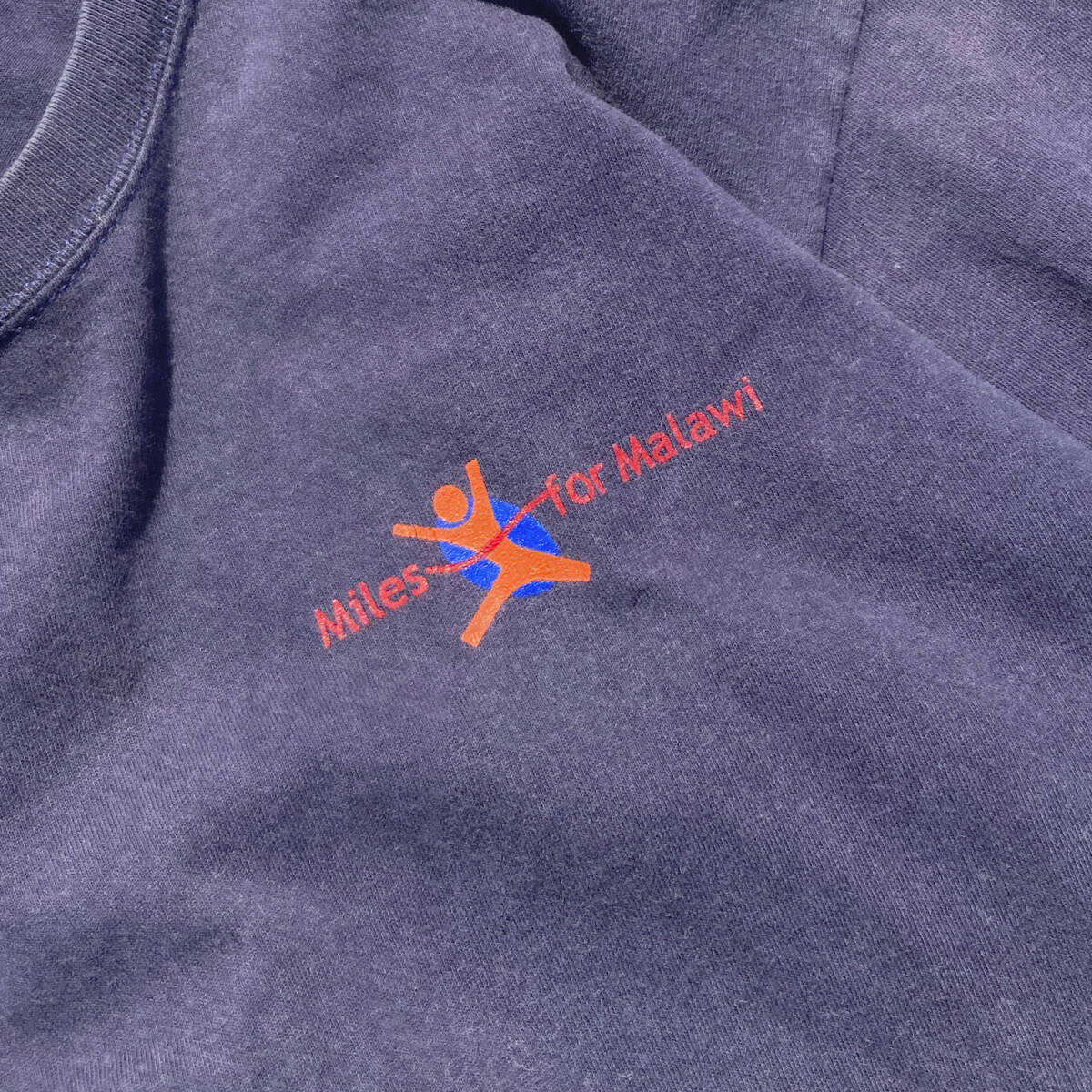 Malawi チャリティー ロンT Mサイズ anvil マラソン アフリカ ボランティア TEE 長袖 マラウイ ネイビー 紺 navy VOLUNTEER STAFF スタッフ_画像8