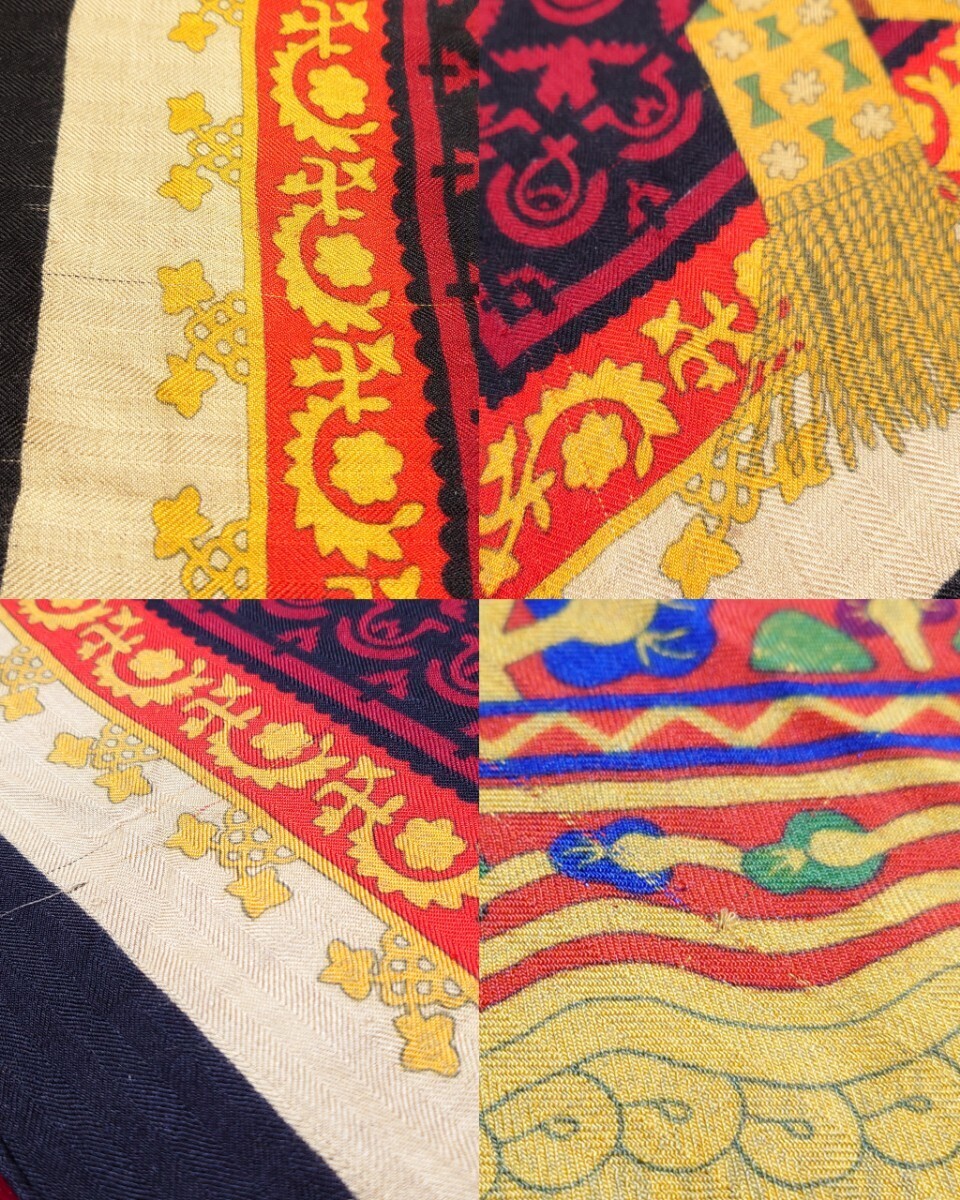 HERMES エルメス カレ 140 カレジェアン Brins d'or ブラック系 HERMES エルメス カレ 140 カレジェアン Brins d'or ブラック系