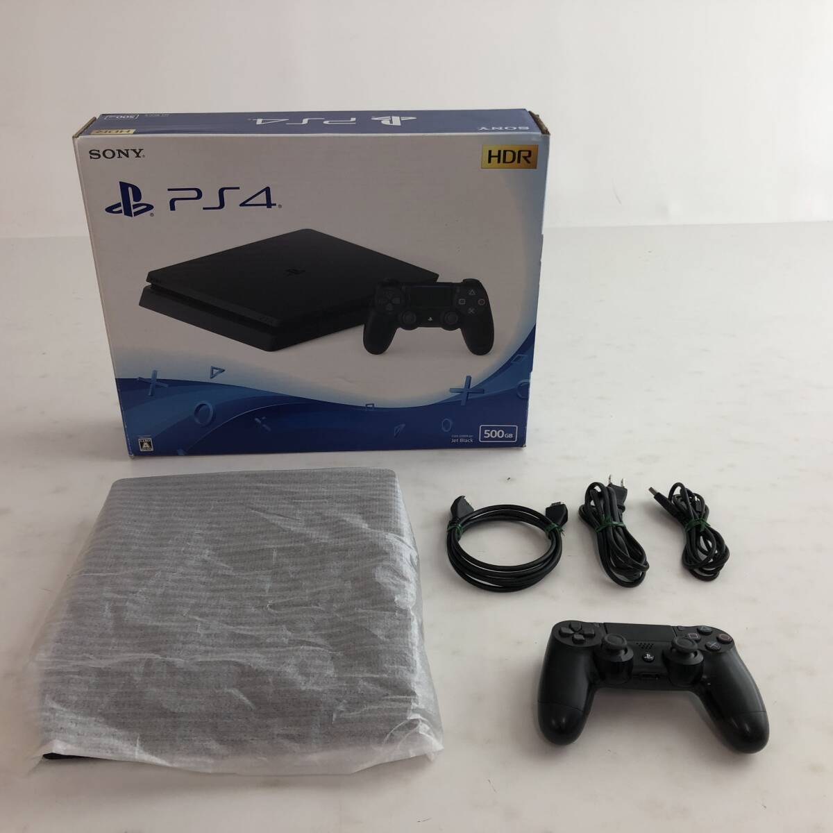 福袋 売れ残り 02w13828【1円~】SONY PlayStation4 (CUH-2200A)500GB Jet PS4本体