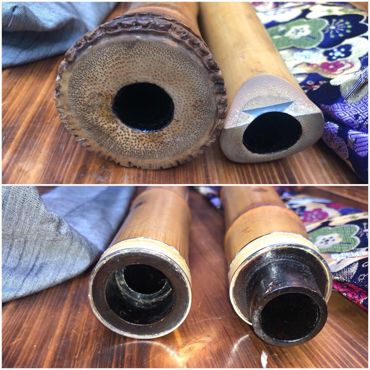 尺八/松月】 竹製 在銘 和楽器 管楽器 在銘 中継ぎ 銀三線 二本 尺八/松月】 竹製 在銘 和楽器 管楽器 在銘 中継ぎ 銀三線 二本