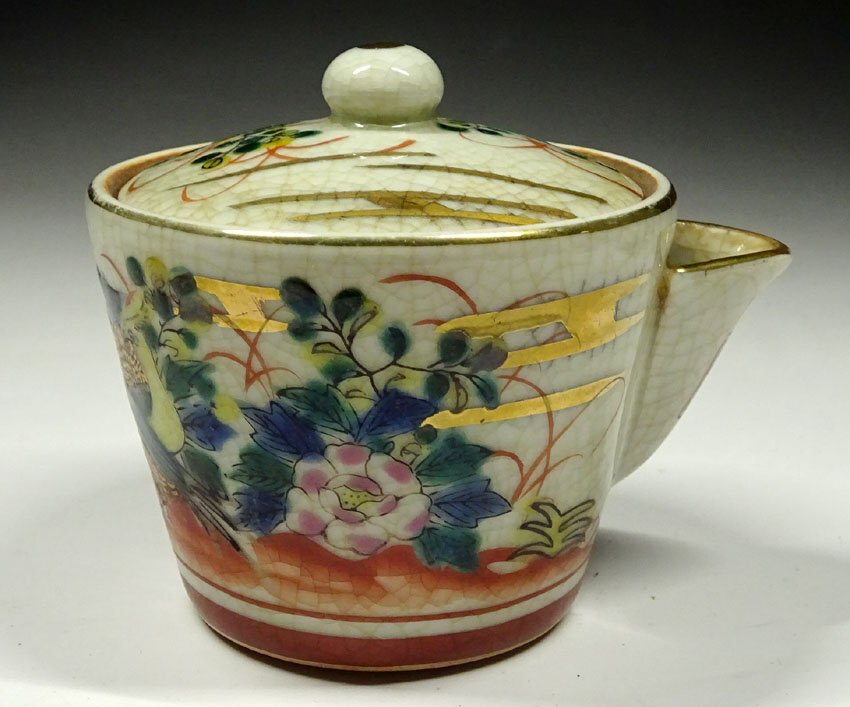 緑屋c□ 九谷庄三 九谷焼 金彩色絵 煎茶器揃 (急須 宝瓶 緑屋c□ 九谷庄三 九谷焼 金彩色絵 煎茶器揃 (急須 宝瓶