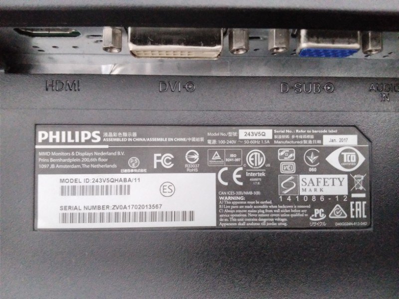 2 PHILIPS フィリップス 243V5Q 23.6型 液晶 モニター 2017年制 BESTEK モニターアーム まとめて セット