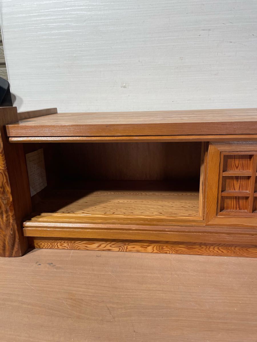 美品 希少 屋久杉 浮造り 置き床 升目格子 花台 飾り台 飾り棚 美品 希少 屋久杉 浮造り 置き床 升目格子 花台 飾り台 飾り棚