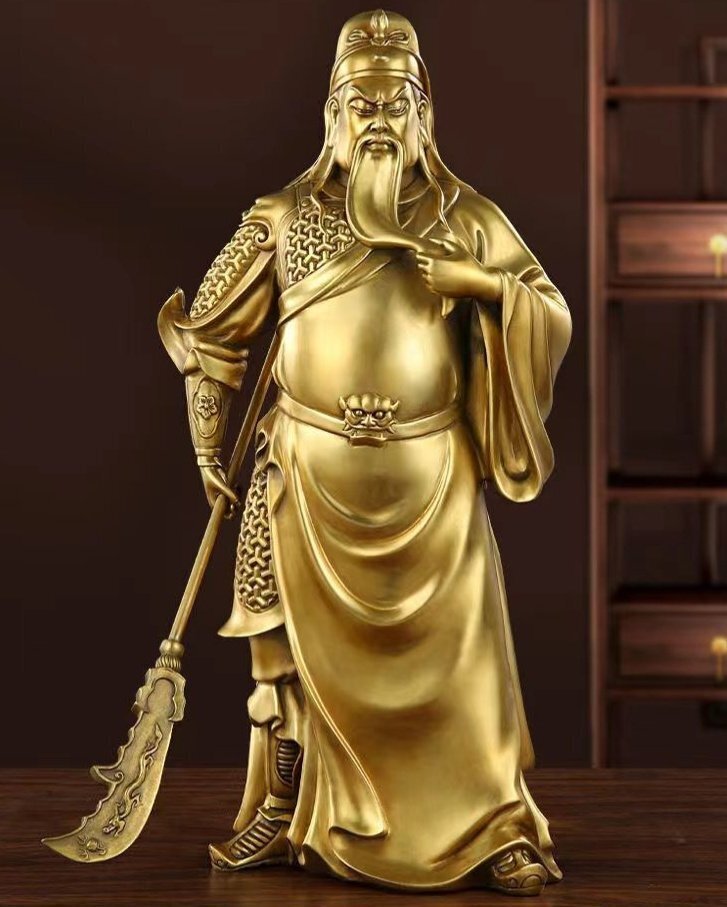 黄銅関公大刀関二爺の置物純銅招財鎮邸神像関羽(仏像)|売買され 黄銅関公大刀関二爺の置物純銅招財鎮邸神像関羽(仏像)|売買され