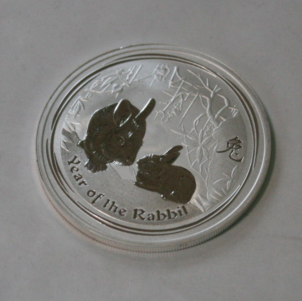 銀貨】オーストラリア エリザベス2世 ウサギ 2011年 1ドル銀貨