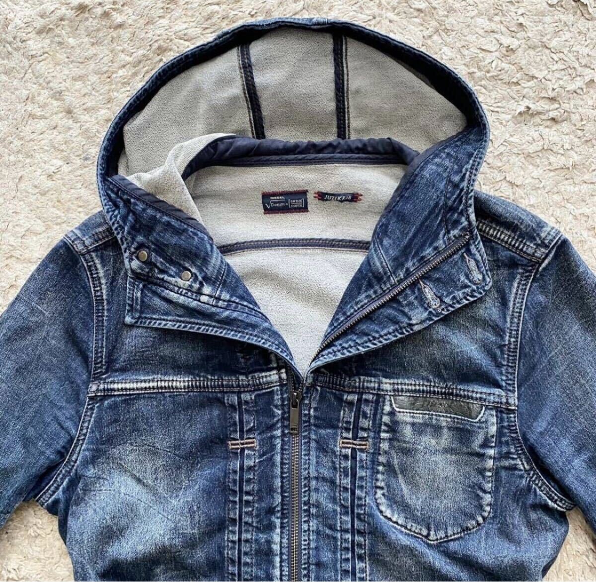 極美品○XL相当○DIESEL ディーゼル デニムジャケット ジップ 極美品○XL相当○DIESEL ディーゼル デニムジャケット ジップ