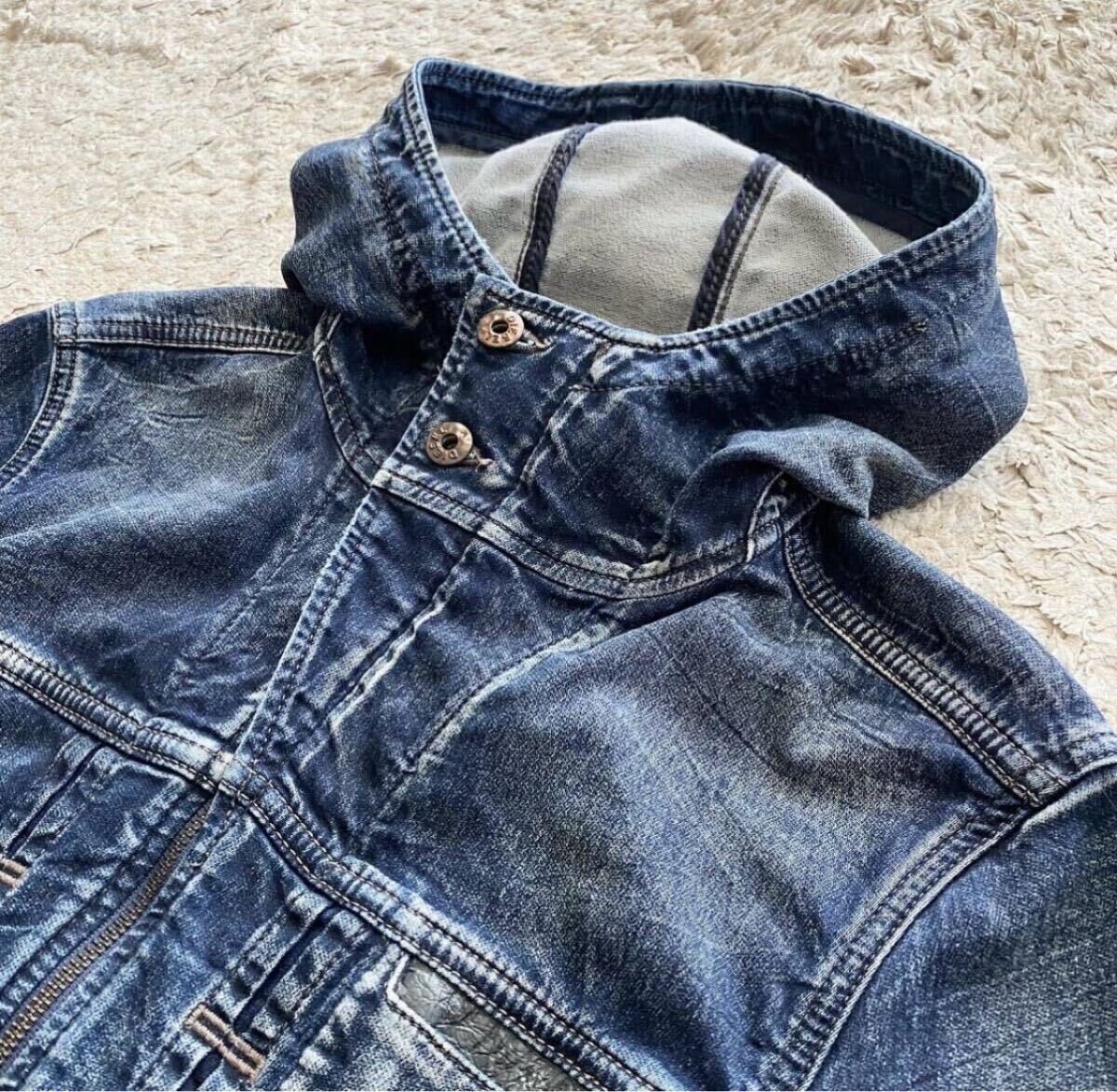 極美品○XL相当○DIESEL ディーゼル デニムジャケット ジップ 極美品○XL相当○DIESEL ディーゼル デニムジャケット ジップ