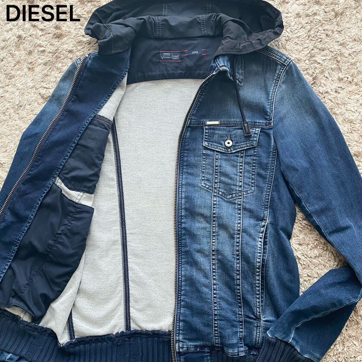 極美品○L相当○DIESEL ディーゼル デニムジャケット ジップ 極美品○L相当○DIESEL ディーゼル デニムジャケット ジップ