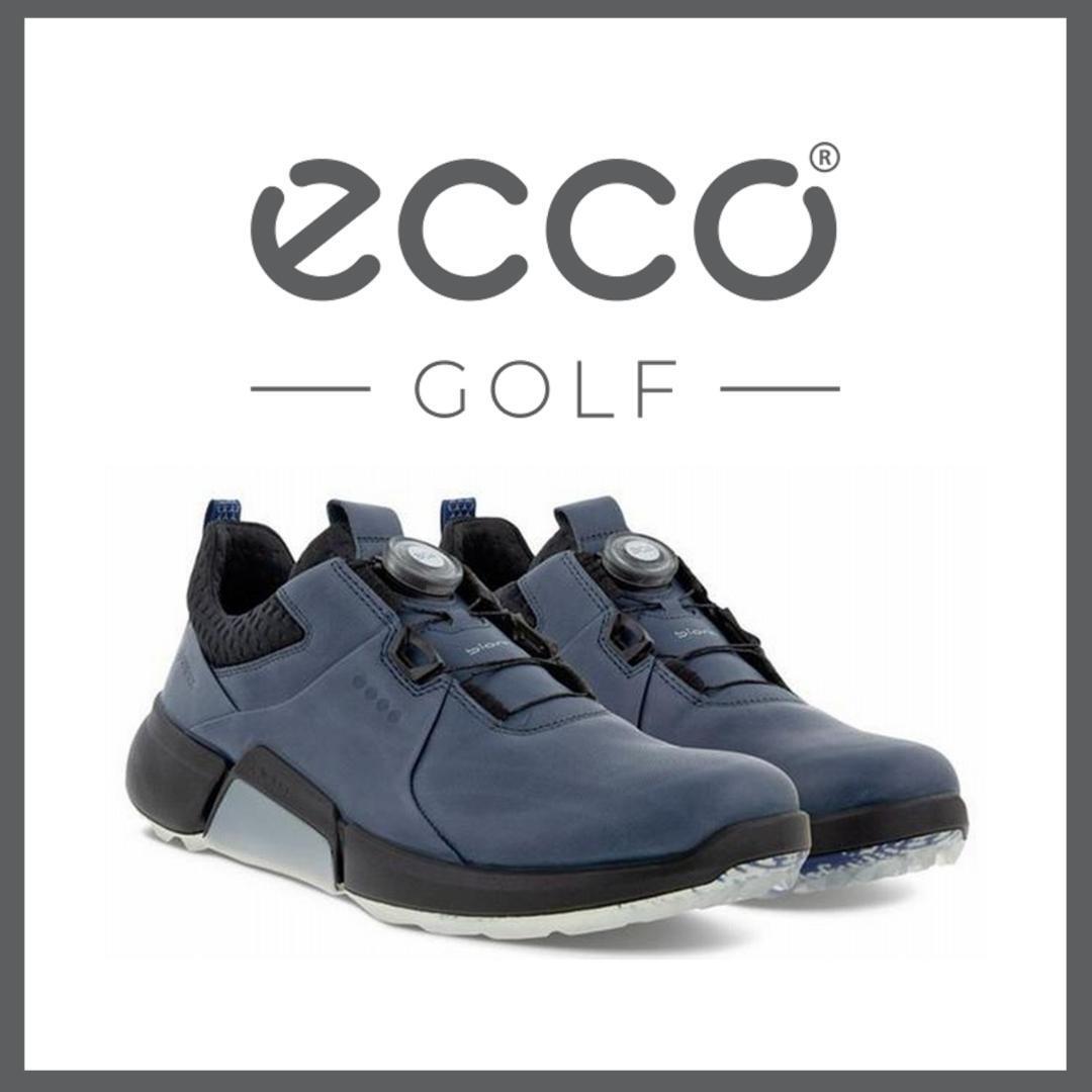 ○★新品 未使用 ECCO GOLF バイオムハイブリッド4 定番ゴルフシューズ ネイビー 28cm相當(dāng)（エコー）○●