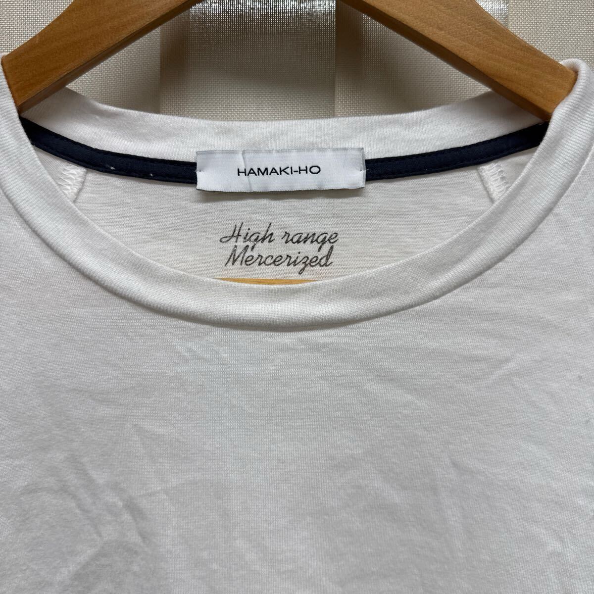 HAMAKI-HO ハマキホ 長袖 Tシャツ ロンT メンズ Lサイズ 白 ホワイト 無地 シンプル 美品_画像2