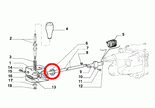 シフトシャフトガイドホルダーカラー フィアット500R/126用
