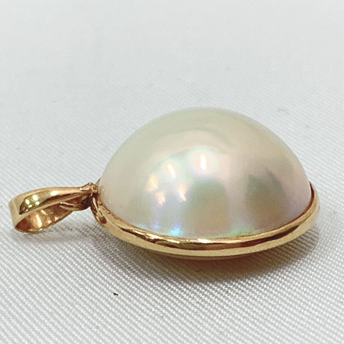 美品 K18 マベパール ペンダントトップ アクセサリー パール 美品 K18 マベパール ペンダントトップ アクセサリー パール