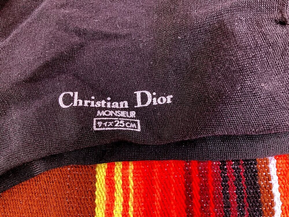 ◇Christian Dior Monsieur クリスチャンディオール　未使用　靴下 ソックス　25cm　毛 ポリエステル ナイロン　黒◇ ビジネス 冠婚葬祭