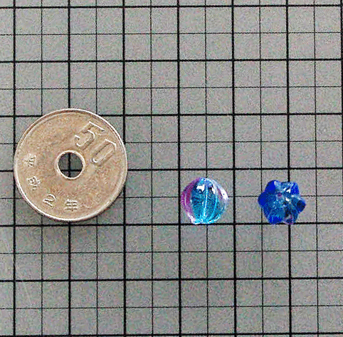 ☆ガラス制☆瑠璃色グラデーションかぼちゃビーズ　8ミリ　10個(gè)で150円