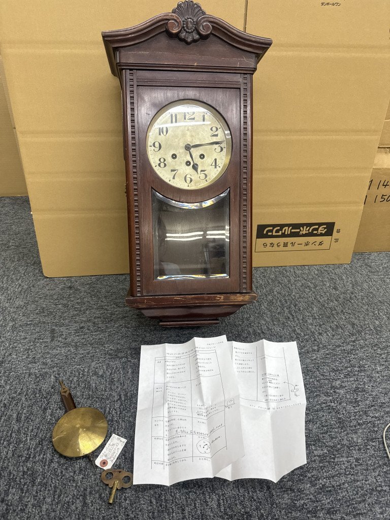 174936】1円~ 振り子時計 ドイツ製 グスタフ・ベッカー GB 柱 174936】1円~ 振り子時計 ドイツ製 グスタフ・ベッカー GB 柱