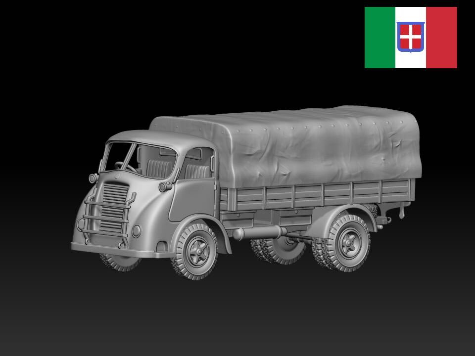 HINODE 1/144レジンキット 未涂裝　WW2 イタリア軍　アルファロメオ 800 軍用トラック　軍用車両ワールドタンクミュージアム240823
