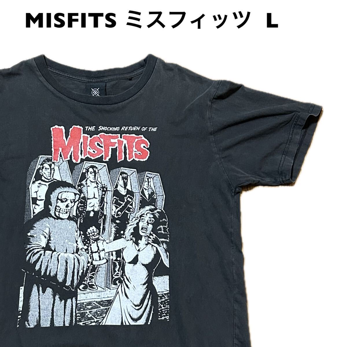 Lサイズ MISFITS ミスフィッツ 古着半袖Tシャツ チャコール Lサイズ MISFITS ミスフィッツ 古着半袖Tシャツ チャコール
