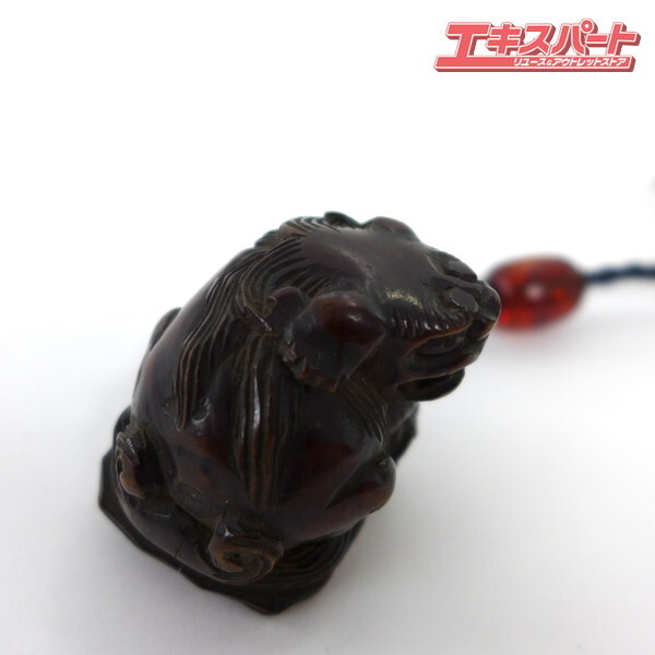 詳細不明 骨董品 印籠 獅子根付 時代提物 木彫 公田店(根付 詳細不明 骨董品 印籠 獅子根付 時代提物 木彫 公田店(根付