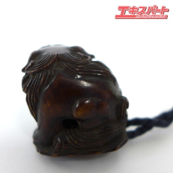 詳細不明 骨董品 印籠 獅子根付 時代提物 木彫 公田店(根付 詳細不明 骨董品 印籠 獅子根付 時代提物 木彫 公田店(根付