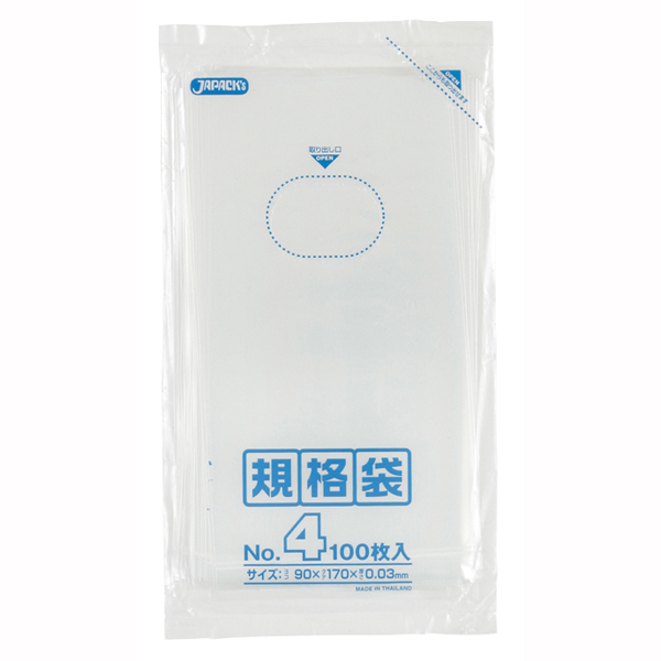 まとめ得 LD 規(guī)格袋 04號(hào) 0.030mm厚 100枚 透明 x [20個(gè)] /m