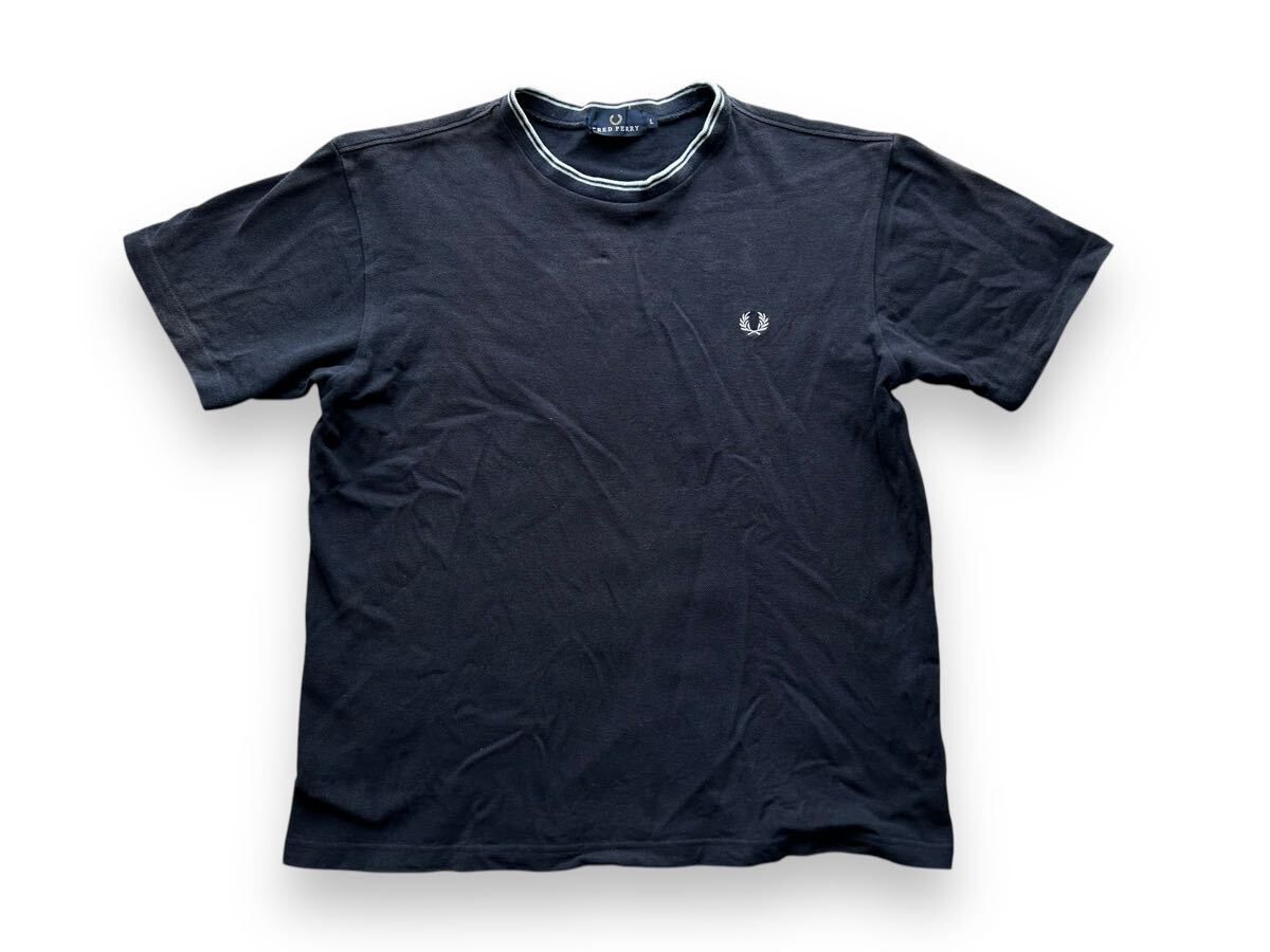 ☆レア FRED PERRY メンズ L ワンポイント 刺繍ロゴ 鹿の子 半袖 ☆レア FRED PERRY メンズ L ワンポイント 刺繍ロゴ 鹿の子 半袖
