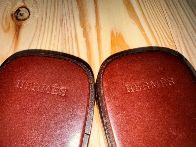 約13萬円 Herms エルメス 革靴 本革 レザーサンダル サンダル sandal オールレザー 41 メンズ フランス mens ベルルッティ ジョンロブ 好