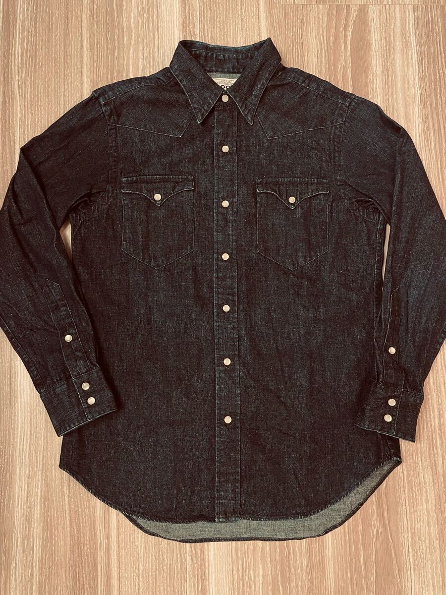 傑作】 美品 RRL Indigo Denim Western Shirt 【M】インディゴ 傑作】 美品 RRL Indigo Denim Western Shirt 【M】インディゴ