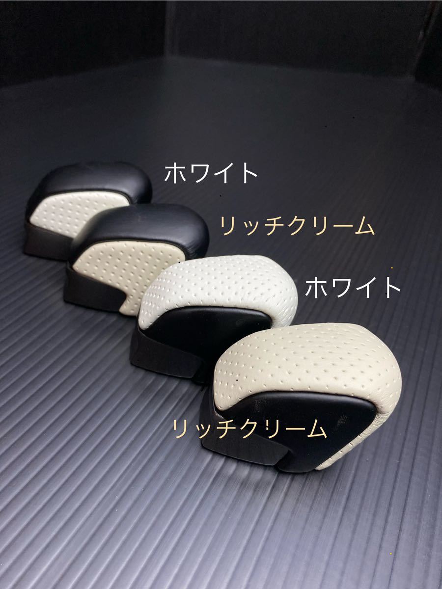 LEXUS/TOYOTA 現(xiàn)行 LS LX GS IS RX NX UX トップホワイトディンプルレザー＆サイドブラックプレーンレザー シフトノブ 他車種流用可