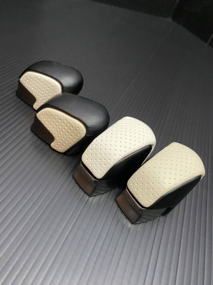 LEXUS/TOYOTA 現(xiàn)行 LS LX GS IS RX NX UX トップホワイトディンプルレザー＆サイドブラックプレーンレザー シフトノブ 他車種流用可