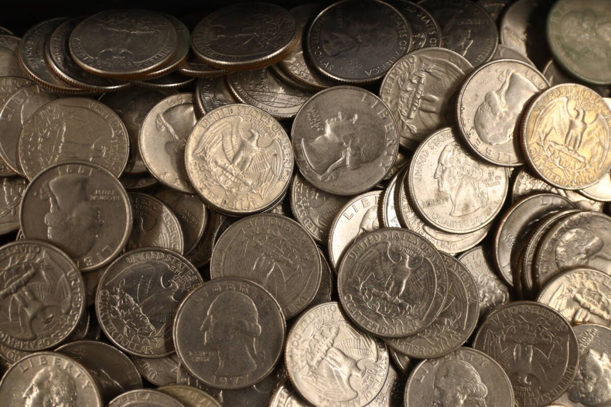 アメリカ25セント硬貨 白銅貨 約1000枚 まとめて おまとめ 大量 アメリカ25セント硬貨 白銅貨 約1000枚 まとめて おまとめ 大量