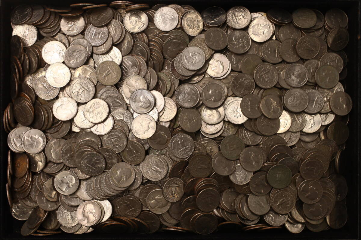 アメリカ25セント硬貨 白銅貨 約1000枚 まとめて おまとめ 大量 アメリカ25セント硬貨 白銅貨 約1000枚 まとめて おまとめ 大量