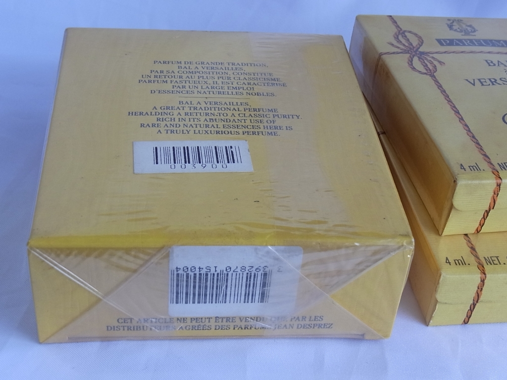 JEAN DESPREZ ジャン デプレ★Bal a Versailles バラヴェルサイユ PARFUM 7.5ml & 4ml x 2、香水3点,箱入/未使用 *長期個人保管品_画像3
