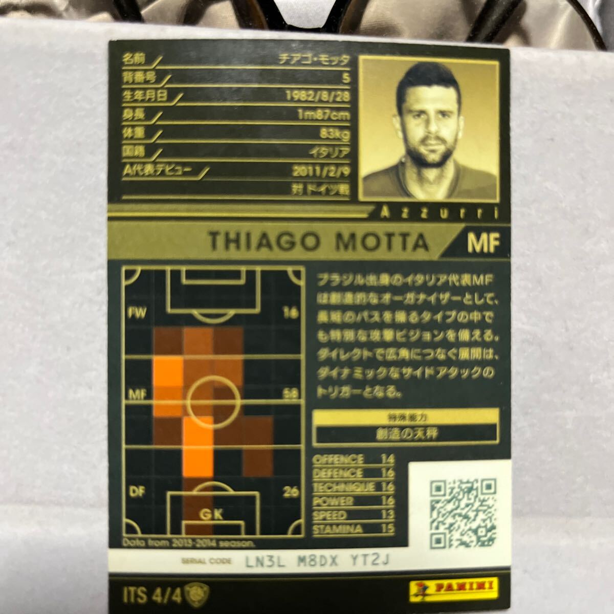 WCCF 13-14 ITS4 チアゴ?モッタ footista Panini 2