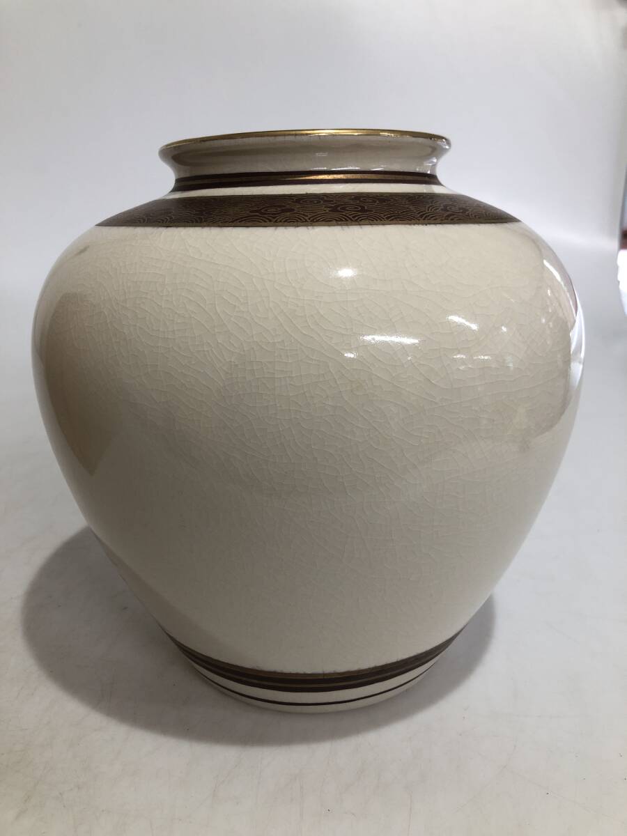 HB3545 九谷 松月 花瓶 花器 花入 壺 花鳥図 金彩 記念品 九谷焼 HB3545 九谷 松月 花瓶 花器 花入 壺 花鳥図 金彩 記念品 九谷焼