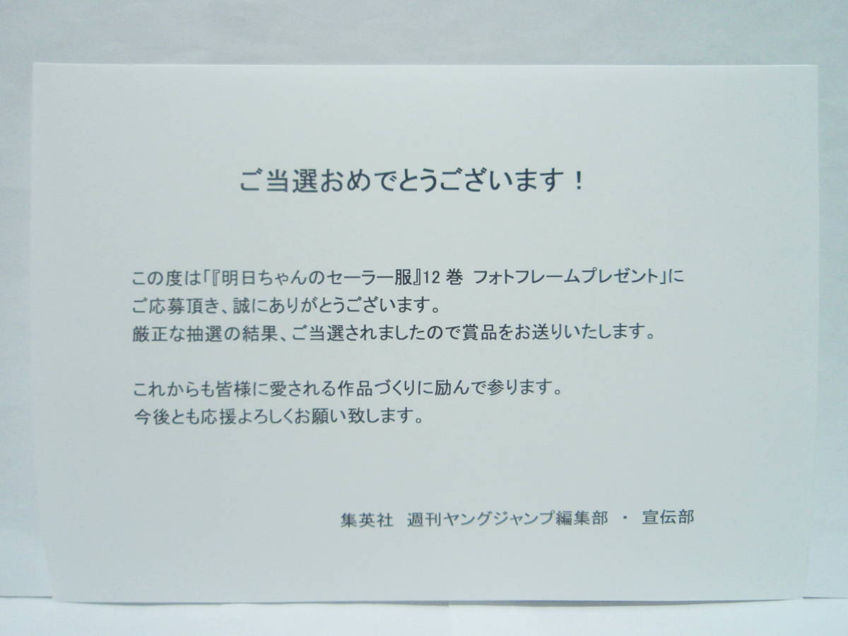抽選プレゼント 当選通知書付 非売品 新品未開封 イラスト写真 抽選プレゼント 当選通知書付 非売品 新品未開封 イラスト写真