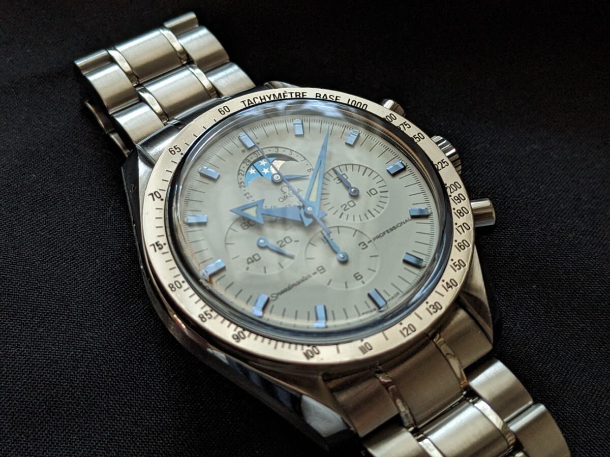 ◆OMEGA●Speedomaster●PROFESSIONAL●3575-20●ムーンフェイズ●手巻き●ブロードアロー●青針●Ω●オメガ●スピードマスター●ギャラ付