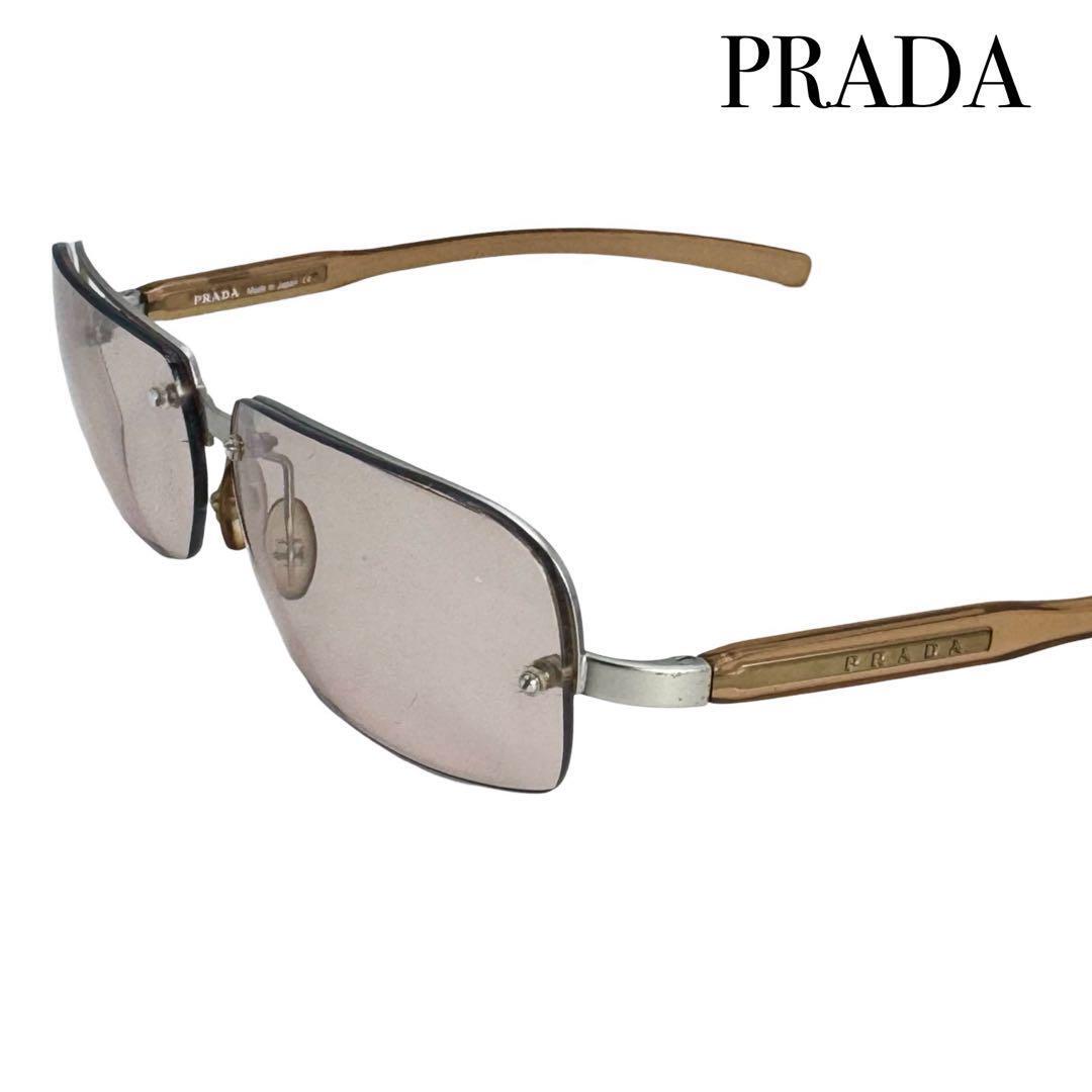 PRADA プラダ SPR69C サングラス フレームレス ライトブラウン PRADA プラダ SPR69C サングラス フレームレス ライトブラウン