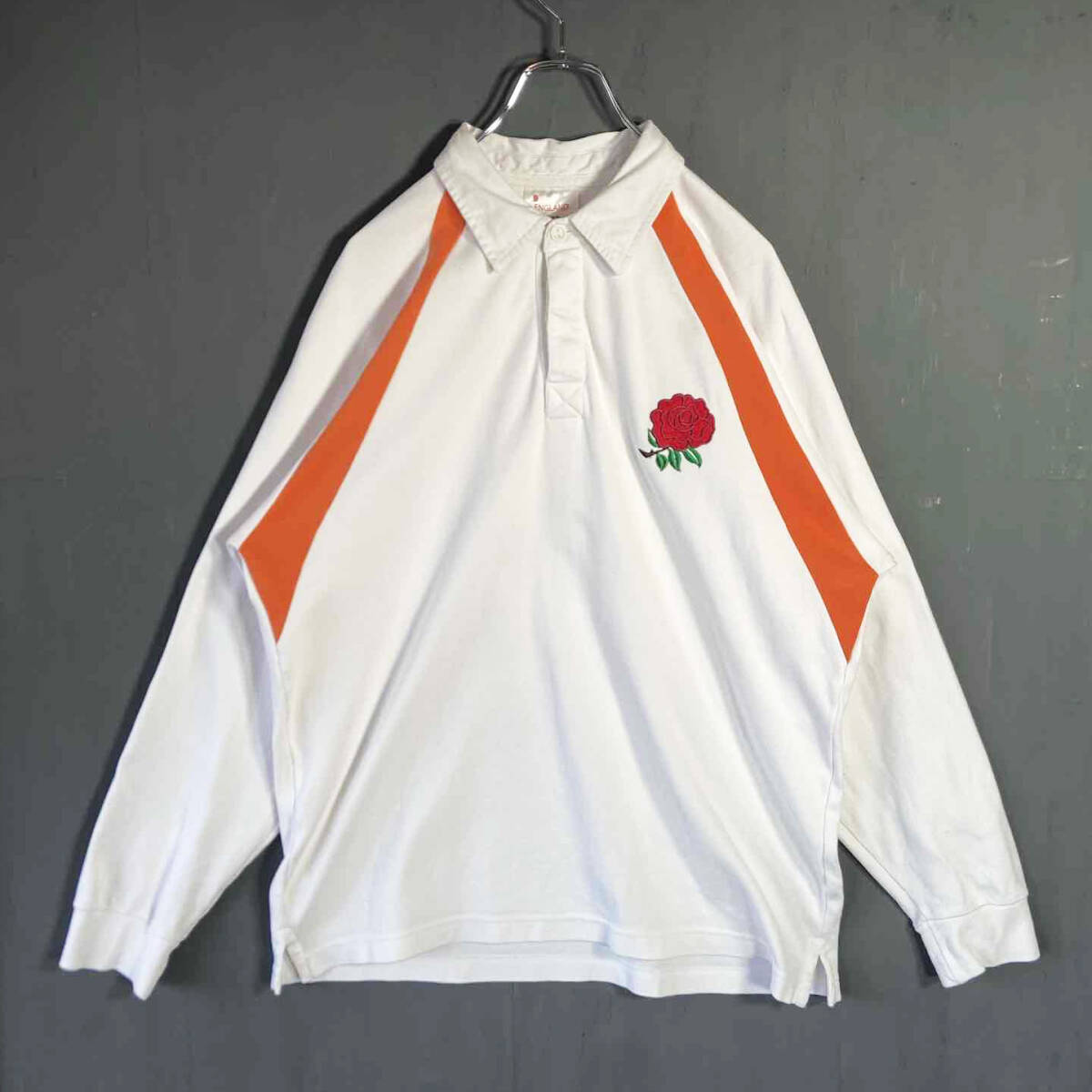 USED】 インクランド代表 ENGLAND ラガーシャツ ラグビー 長袖 USED】 インクランド代表 ENGLAND ラガーシャツ ラグビー 長袖