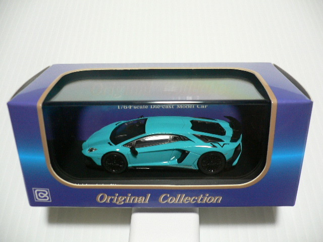 限定生産カラー 京商 1/64 ブンカオリジナル　ランボルギーニ アヴェンタドール ＳＶ　ブルー //ＳＶロゴ