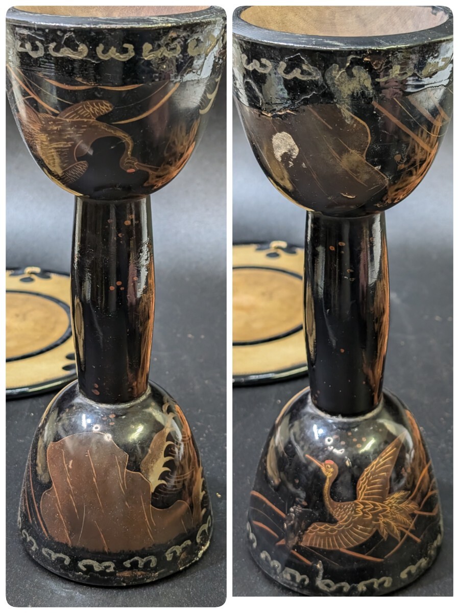 和楽器 蒔絵 波に鶴図 小鼓 漆塗 骨董 皮 蒔絵 鼓 時代和楽器 和 和楽器 蒔絵 波に鶴図 小鼓 漆塗 骨董 皮 蒔絵 鼓 時代和楽器 和