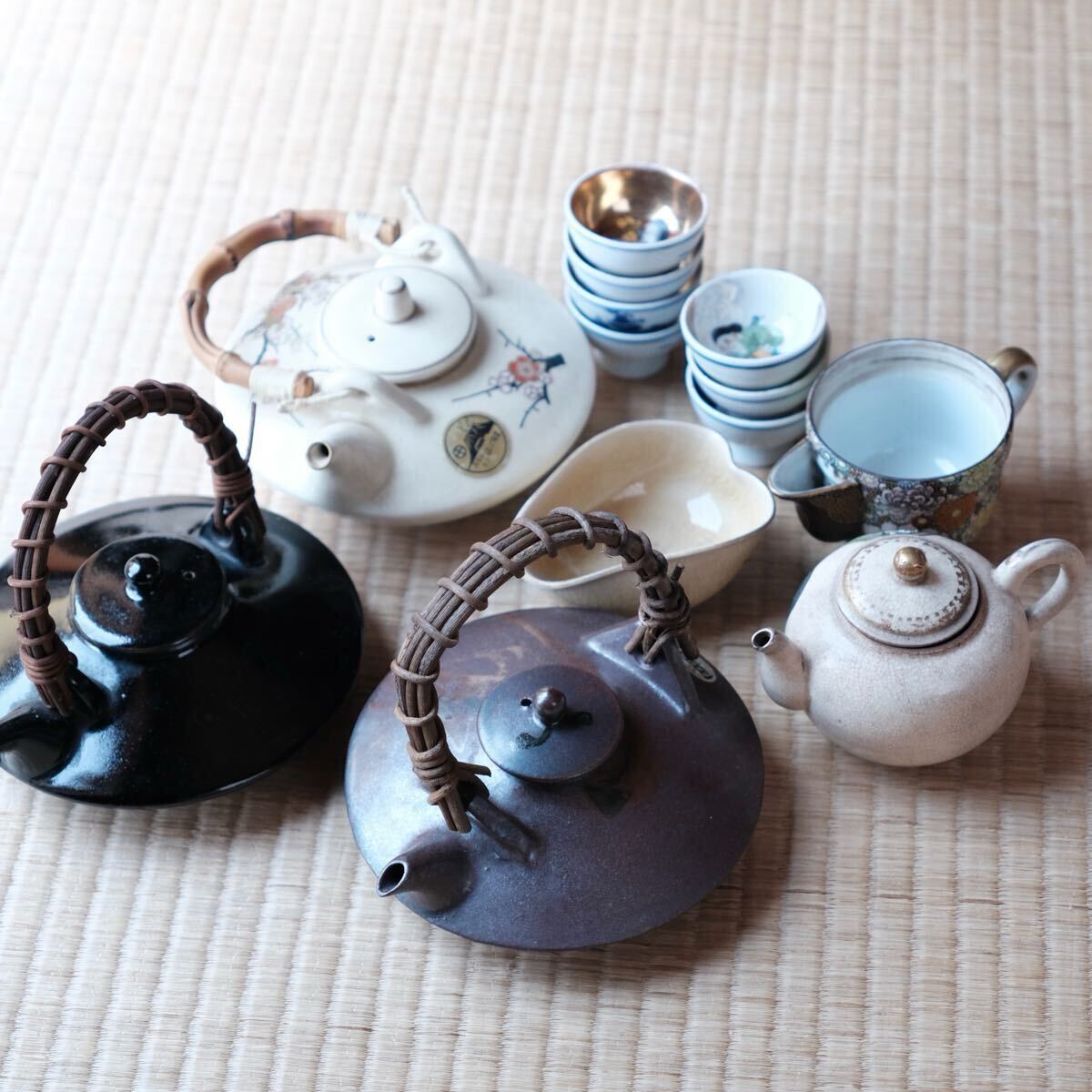 薩摩焼 急須 土瓶 ちょか 千代香 黒薩摩 古銭 煎茶道具 昭和初期 薩摩焼 急須 土瓶 ちょか 千代香 黒薩摩 古銭 煎茶道具 昭和初期